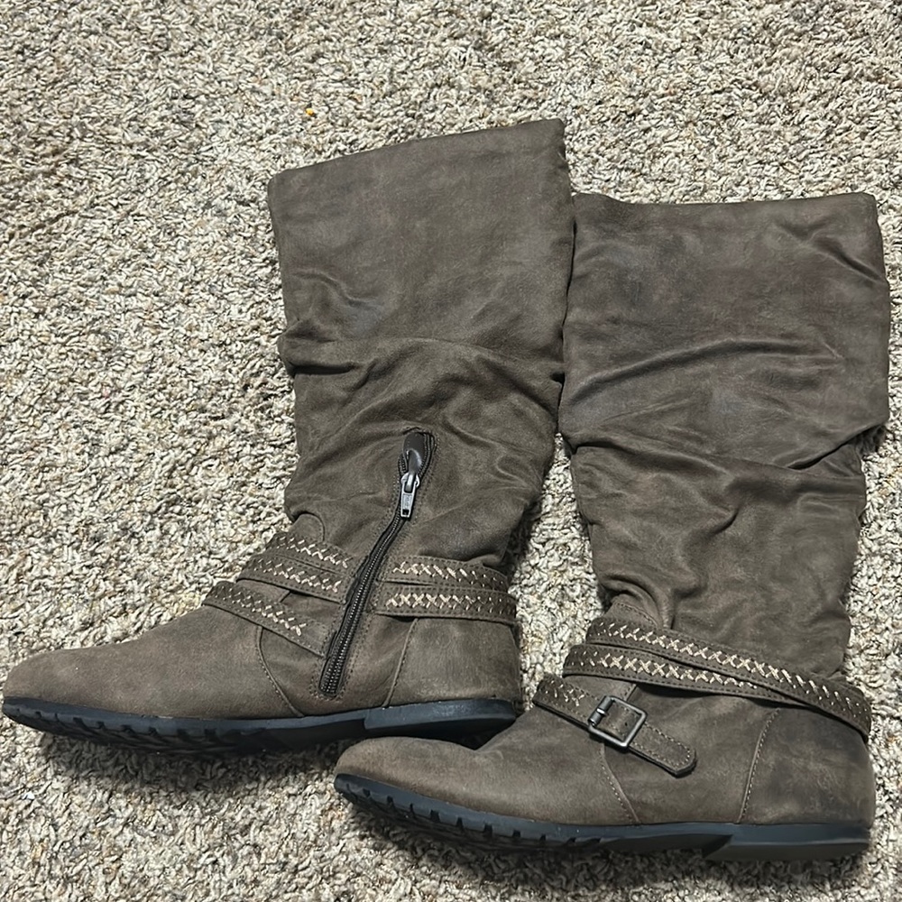 brown tall boots